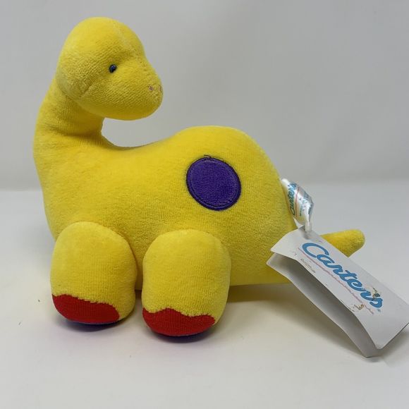 Vintage Carters Dinosaur Plush‎ Yellow Dino - Picture 1 of 3